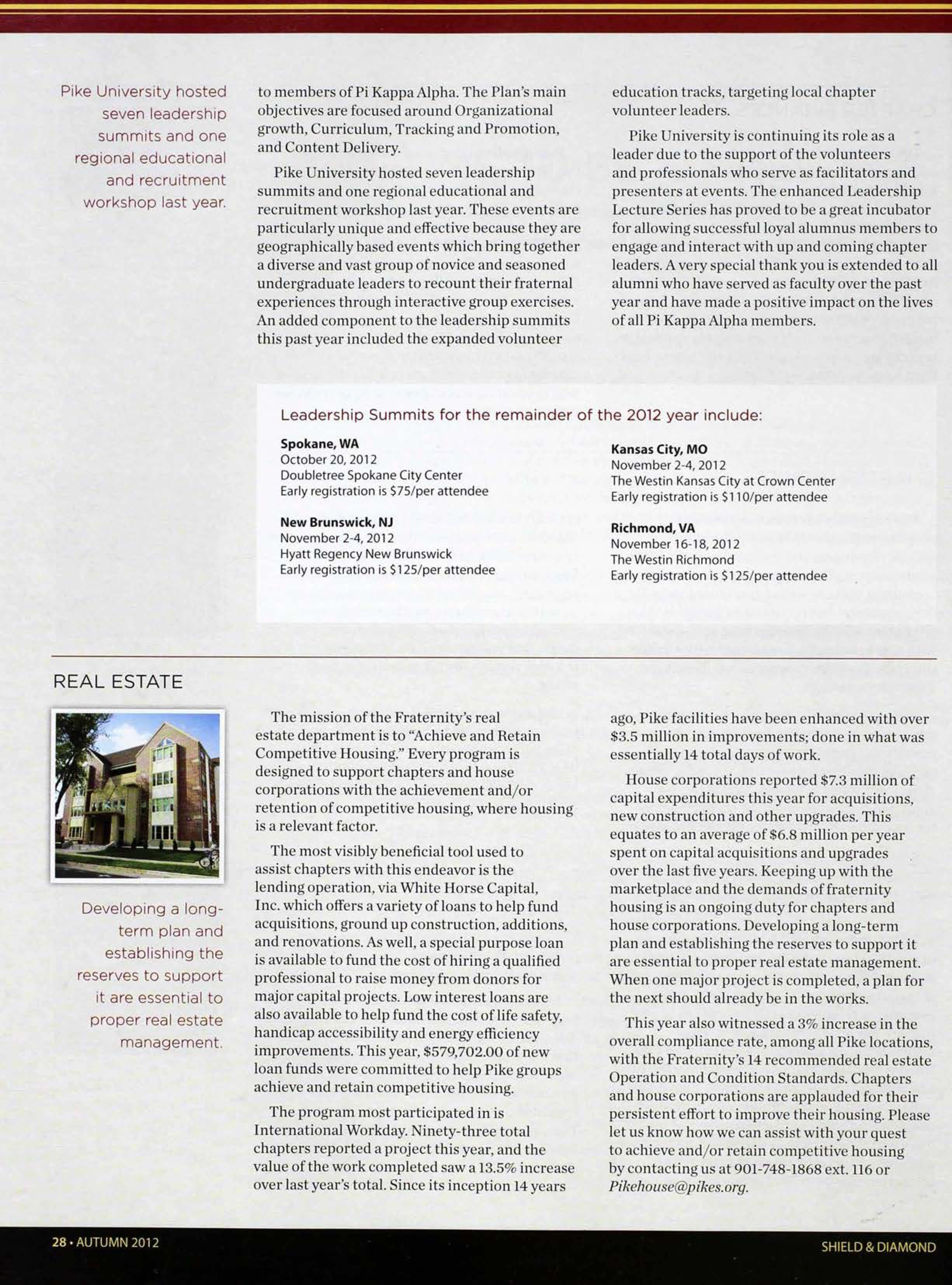 Leadership Summits For The Reminder Of The 2012 Year Include: